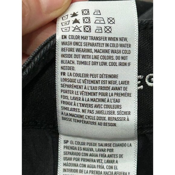 American Eagle Outfitters Super Stretch Distressed Black Skinny Jeans Sz 12 - Picture 8 of 11